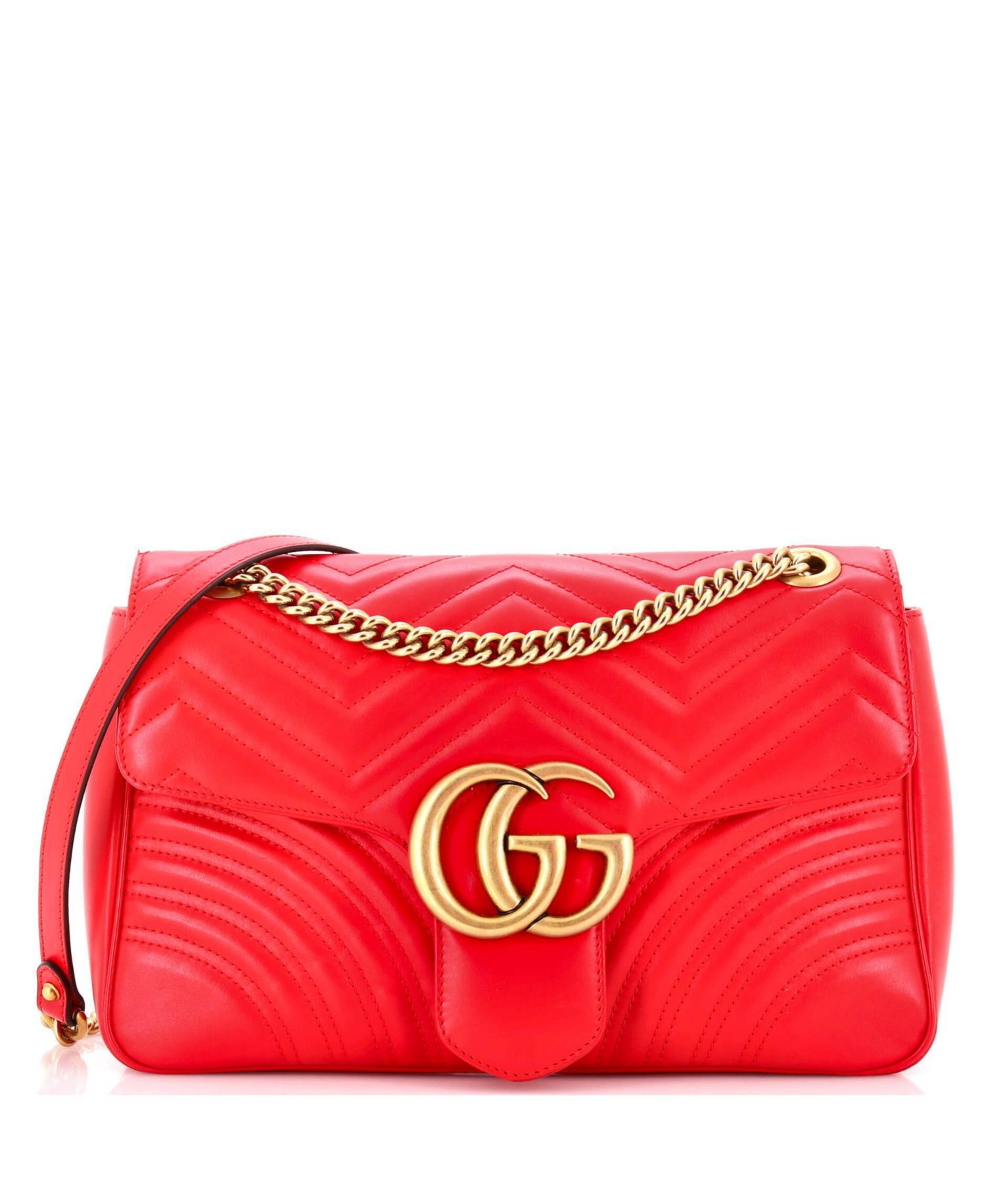 Large GG Marmont Flap Bag Matelasse Leather