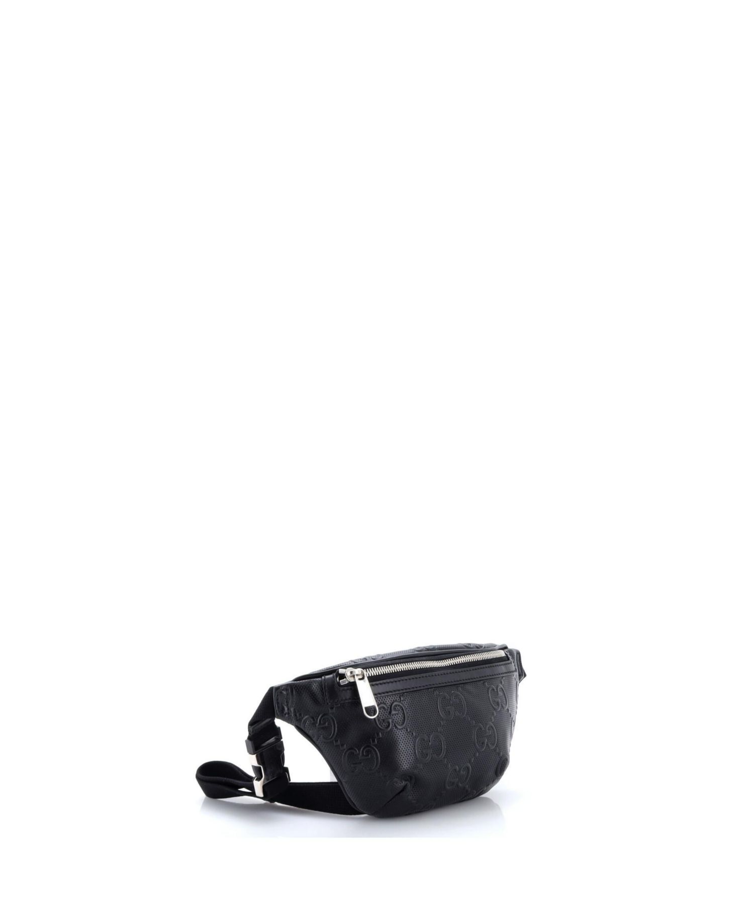 GG Embossed Perforated Leather Adjustable Belt Bag