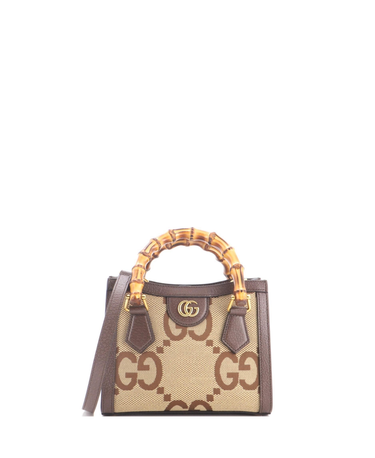 Pre-Owned Gucci Mini Diana Nm Bamboo Handle Tote Jumbo Gg Canvas - Brown