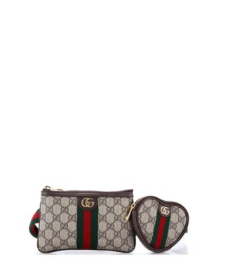 Ophidia Heart Utility Double Canvas Coated Mini Belt Bag