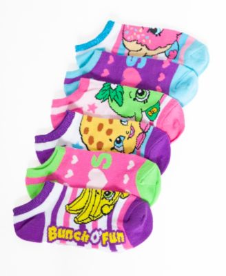Shopkins - 6-Pk.  No-Show Ankle Socks, Toddler Girls (2T-5T) & Little Girls (2-6X)