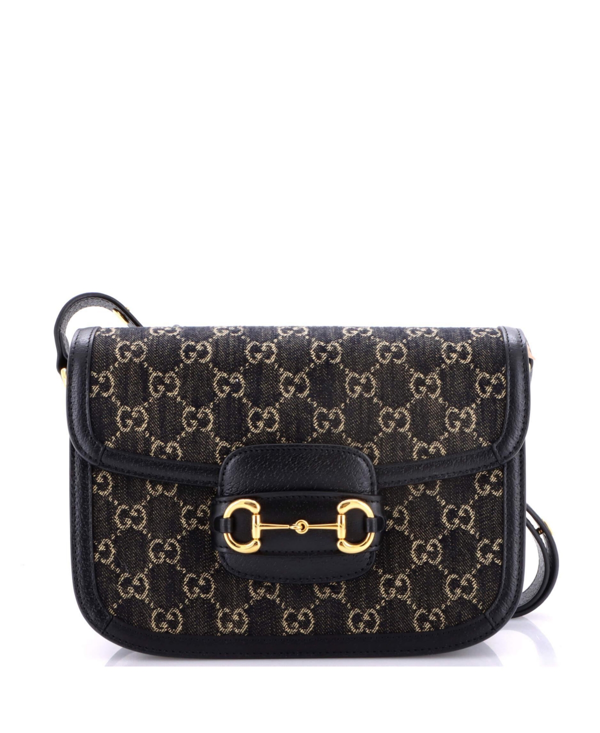 Pre-Owned Gucci Horsebit 1955 Small Denim Shoulder Bag