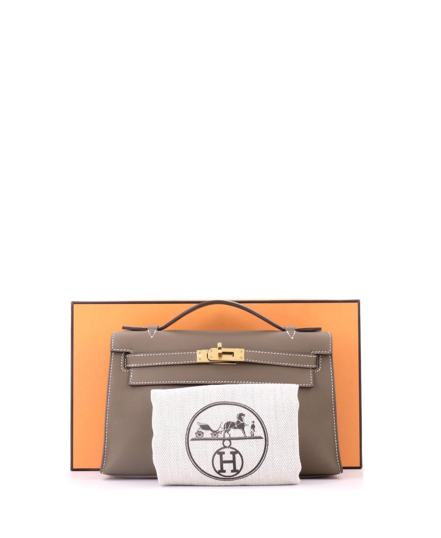 Pre-Owned Herm&eacute;s Kelly Pochette Swift Evening Clutch Pouch