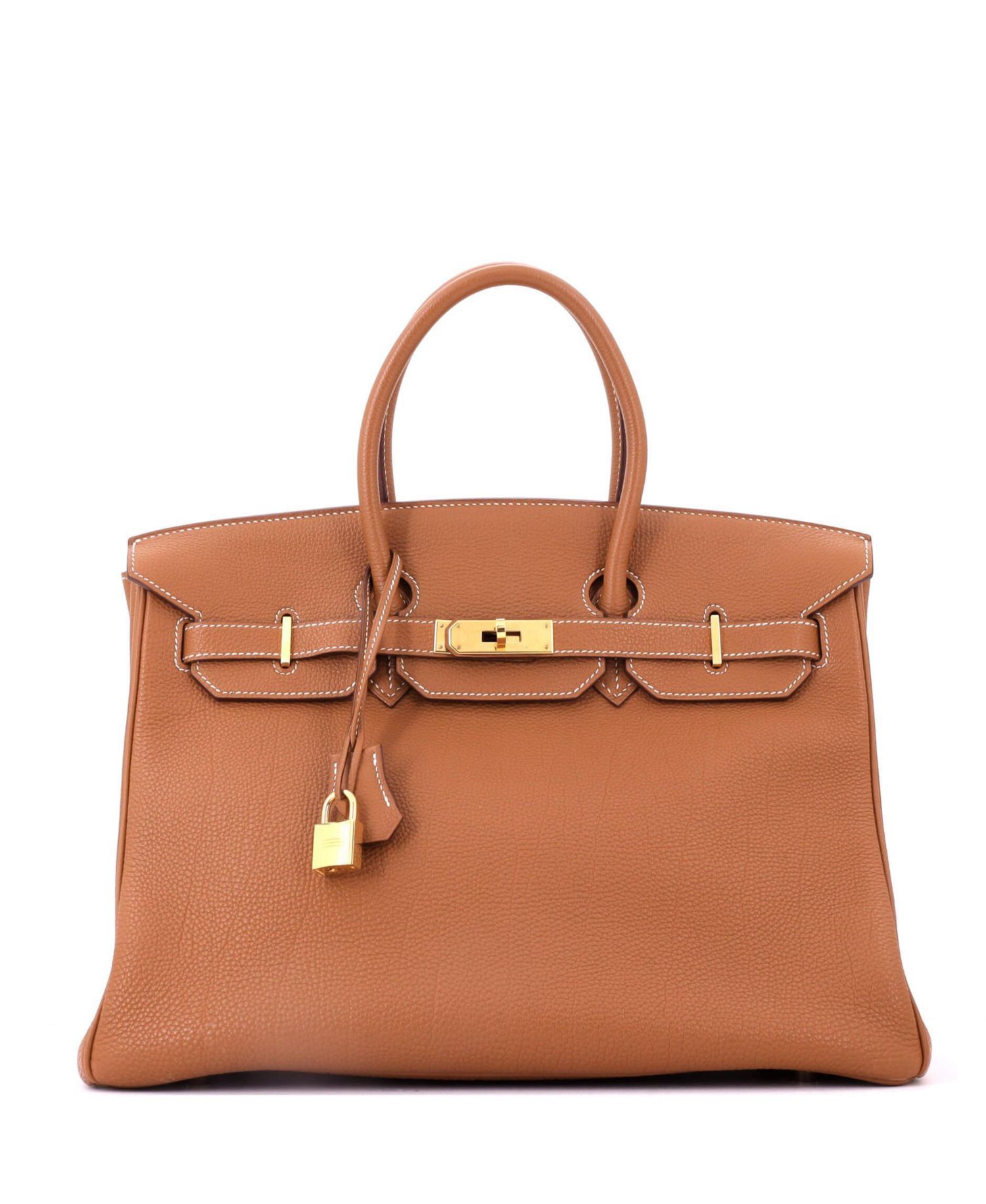 Pre-Owned Hermes Birkin 35 Handbag Brown Togo with Gold Hardware