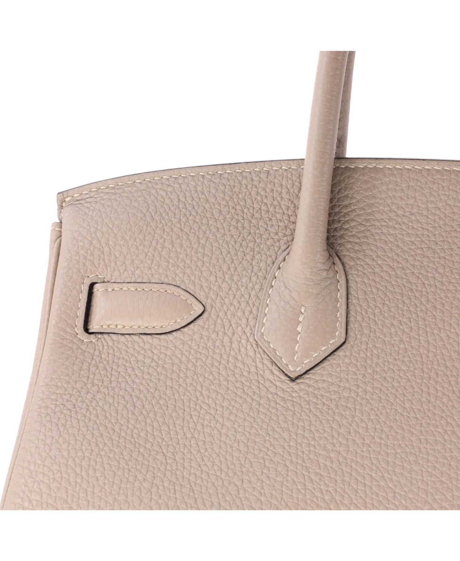 Pre-Owned Hermes Birkin 30 Handbag Grey Togo with Gold Hardware