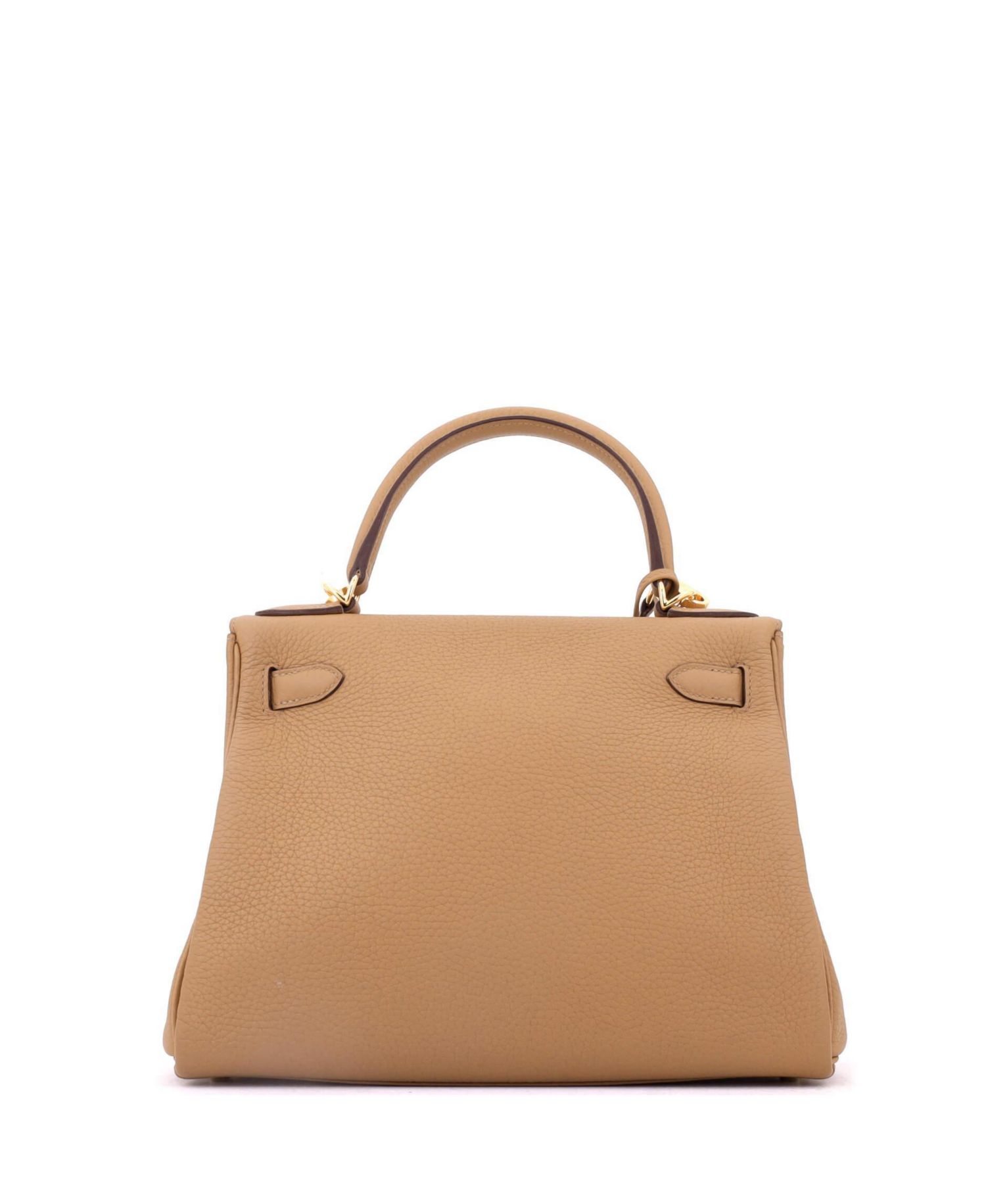 Pre-Owned Hermes Kelly 28 Handbag Brown Togo with Gold Hardware