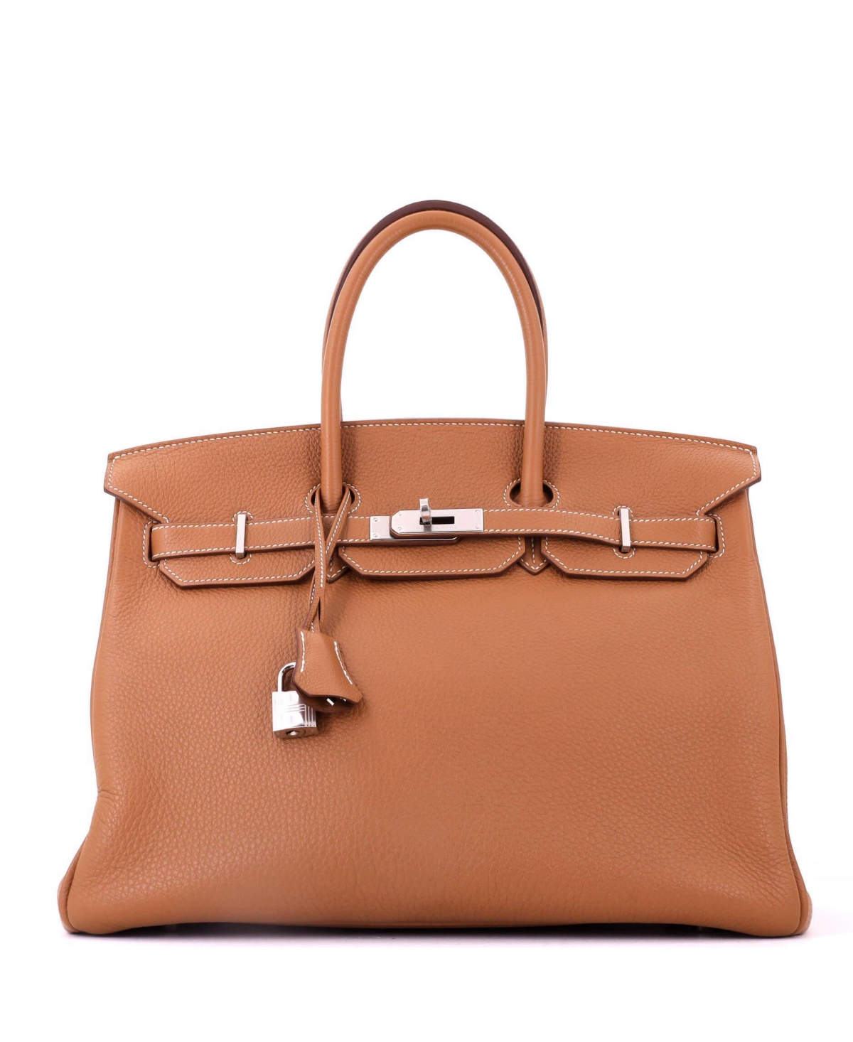 Pre-Owned Hermes Birkin 35 Palladium-Tone Handbag