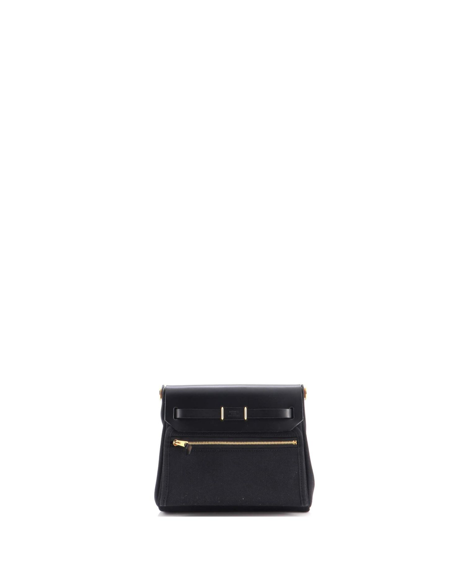 Pre-Owned Hermes 20 Herbag Zip Toile and Leather