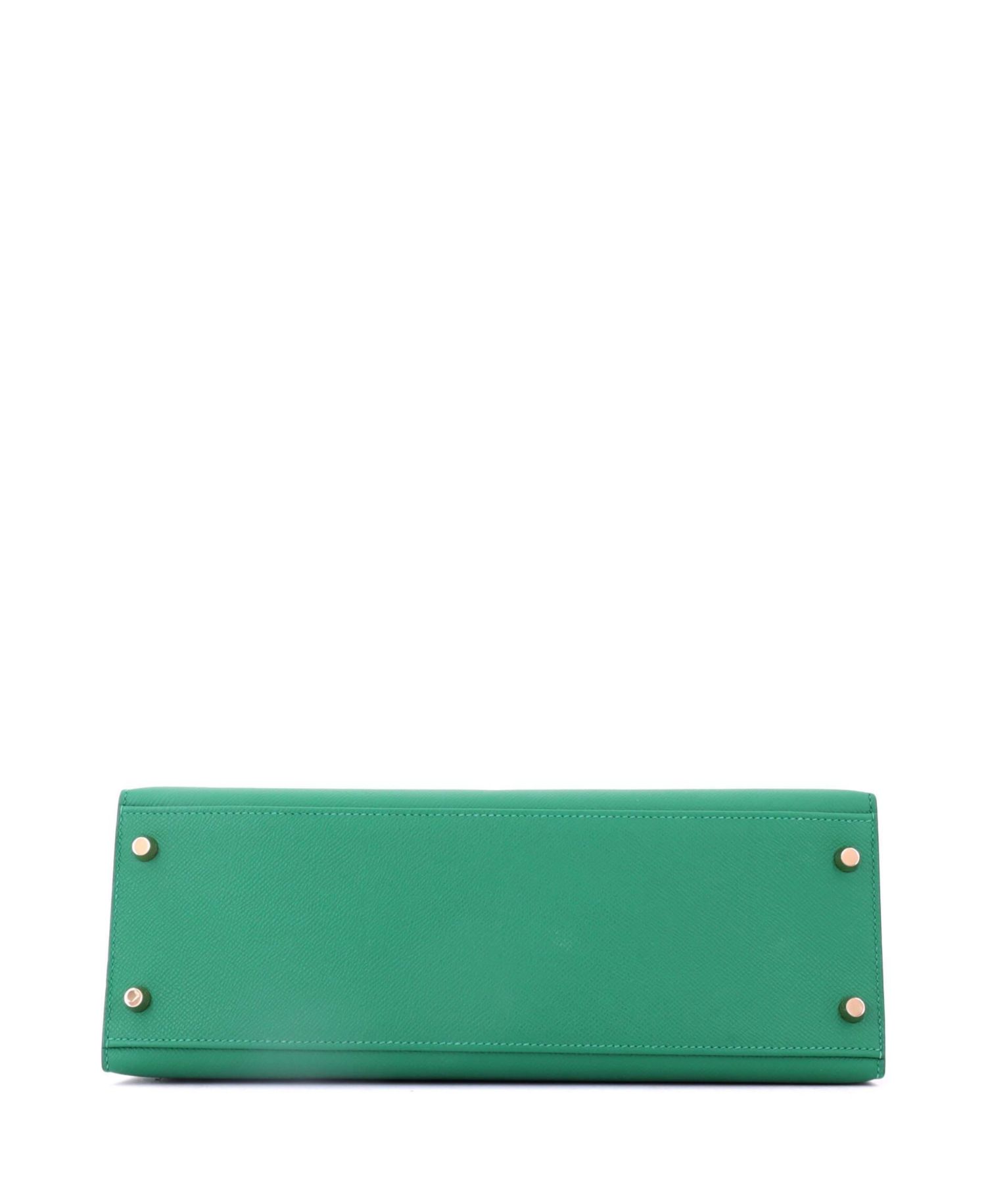 Pre-Owned Hermes Kelly 32 Handbag Green Epsom with Gold Hardware