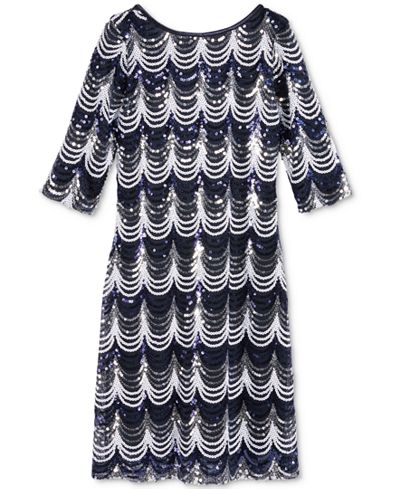 Crystal Doll Scalloped Sequined Dress, Big Girls (7-16)