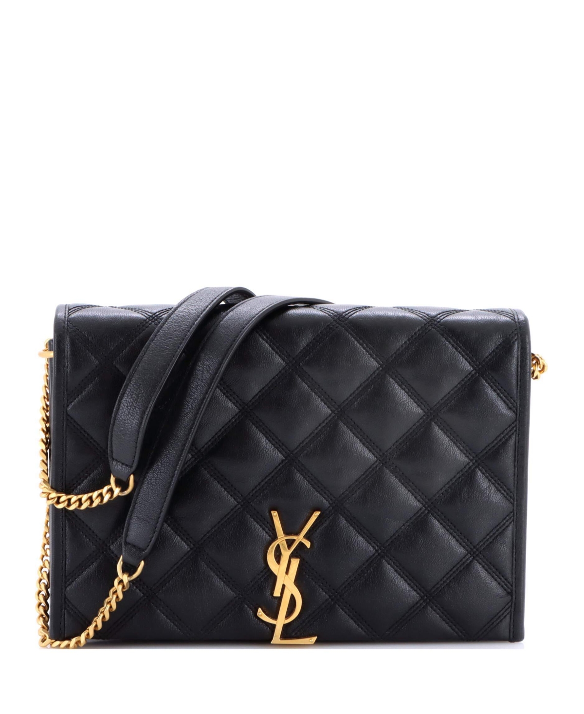 Pre-Owned Saint Laurent Mini Becky Shoulder Bag Quilted Leather
