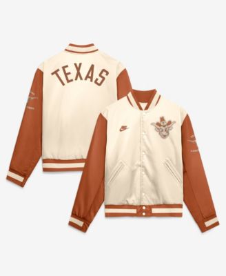 Men's Natural/Texas Orange Texas Longhorns Legacy Full-Snap Bomber Jacket
