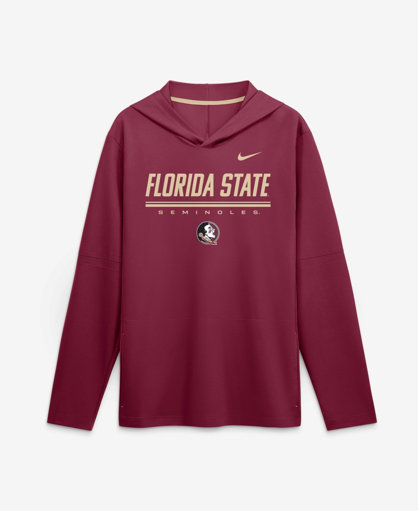 Мужской топ Nike Garnet Florida State Seminoles 2026 Sideline Lightweight Long Sleeve Hooded Dri-FIT — фото 1
