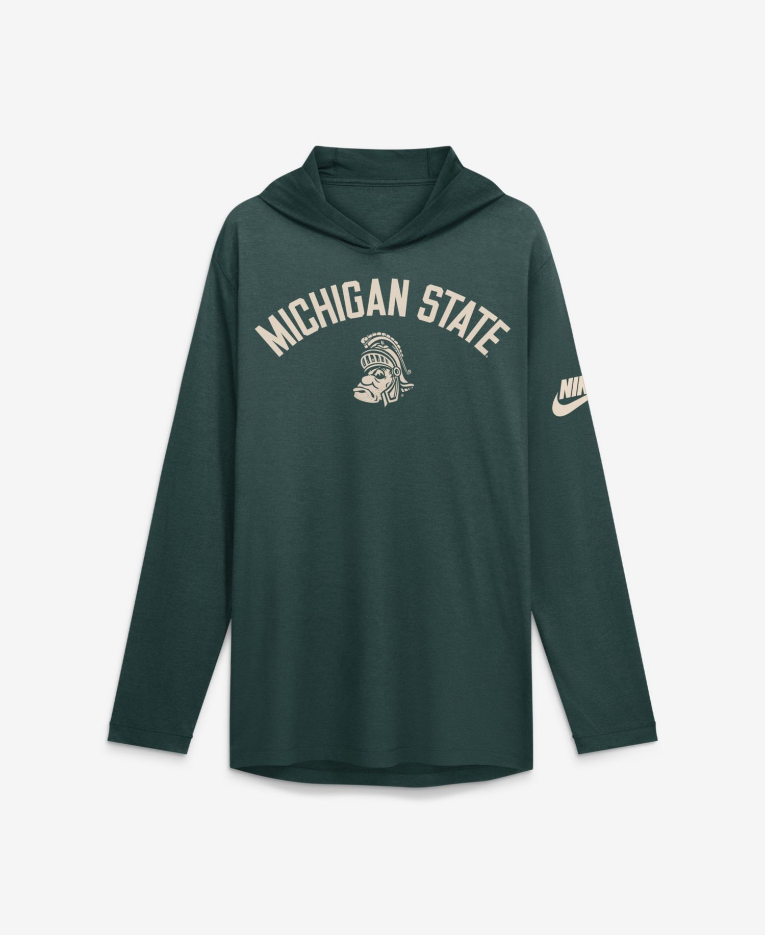 Men's Green Michigan State Spartans Legacy Arch Tri-Blend Long Sleeve Hooded T-Shirt