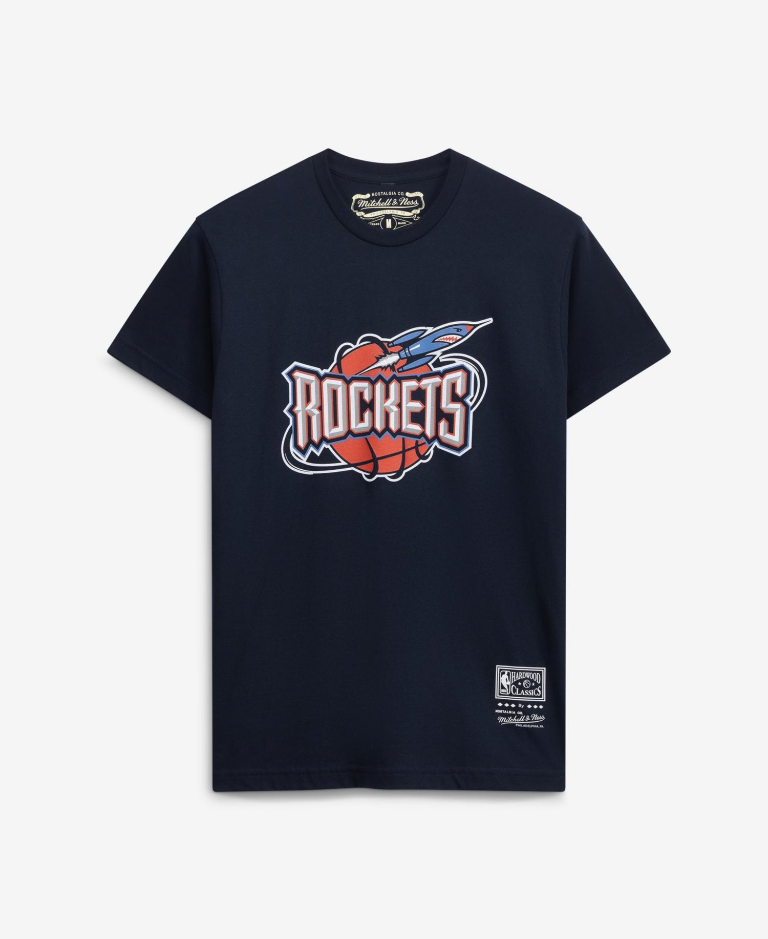 Men's and Women's Navy Houston Rockets Hardwood Classics Arch T-Shirt
