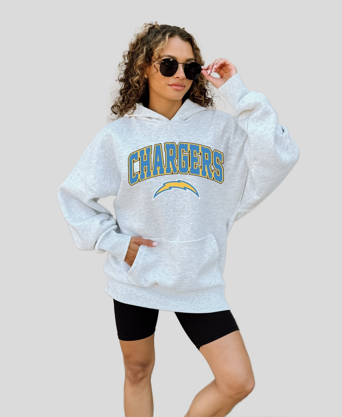 Gameday Couture Women's Los Angeles Chargers Fan Edition Relaxed-Fit Kangaroo-Pocket Hoodie