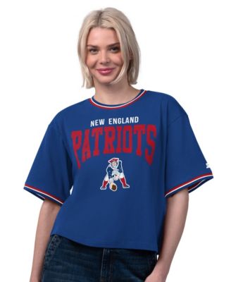 Women's Royal New England Patriots Vintage Ace Cropped T-Shirt