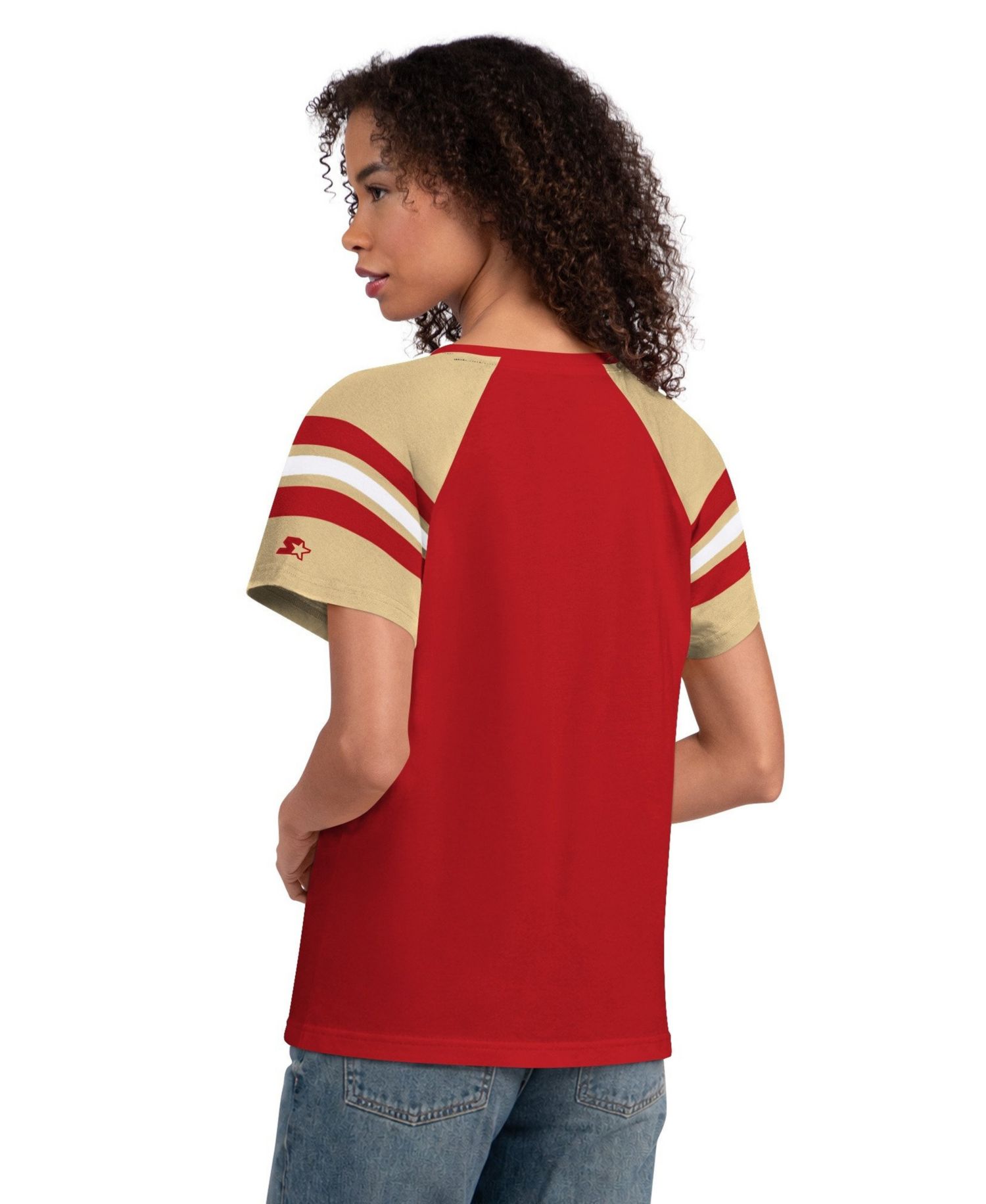 Women's Scarlet San Francisco 49ers Game On Notch Neck Raglan T-Shirt