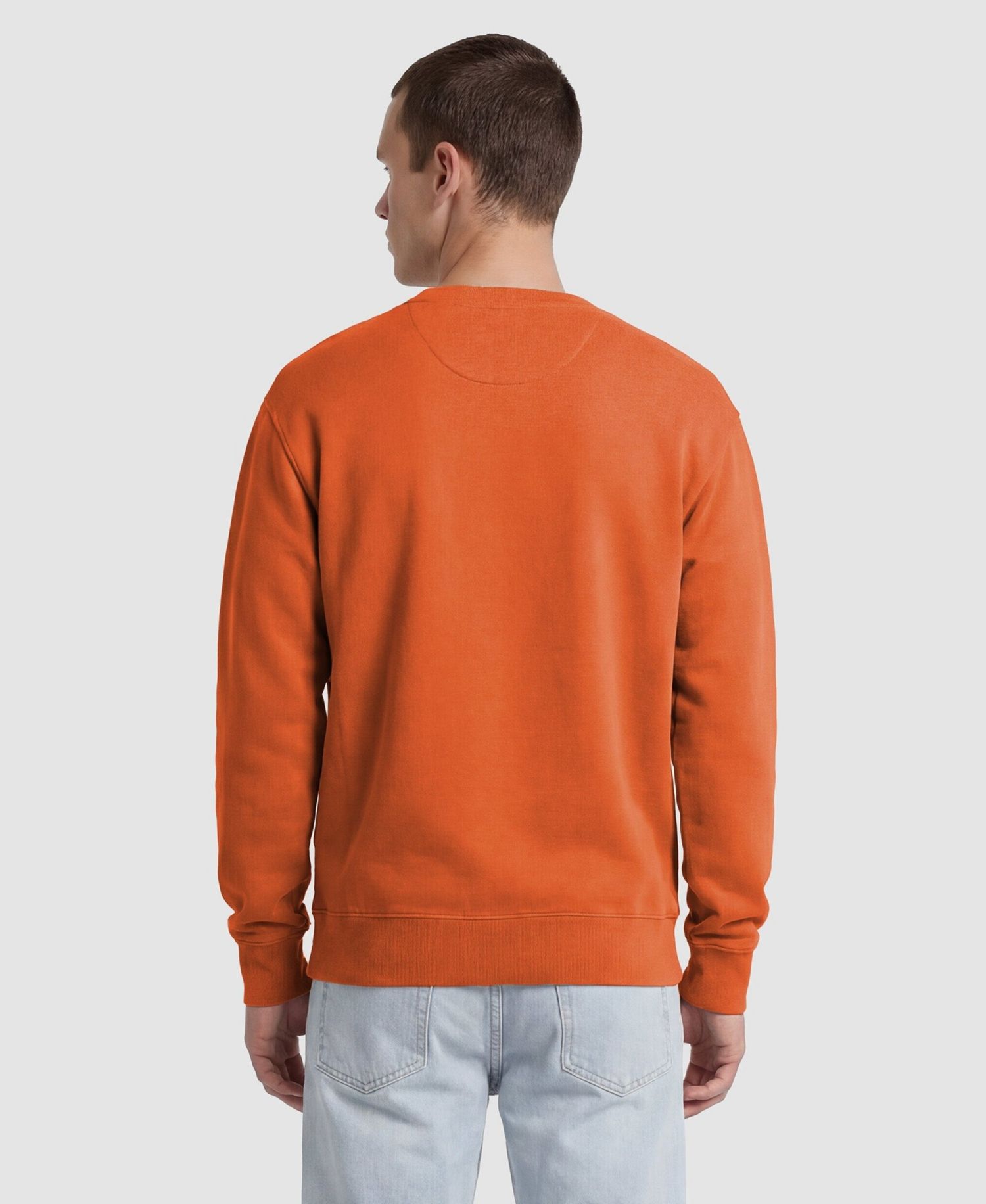 Men's Orange New York Mets Fleece Crew Sweatshirt
