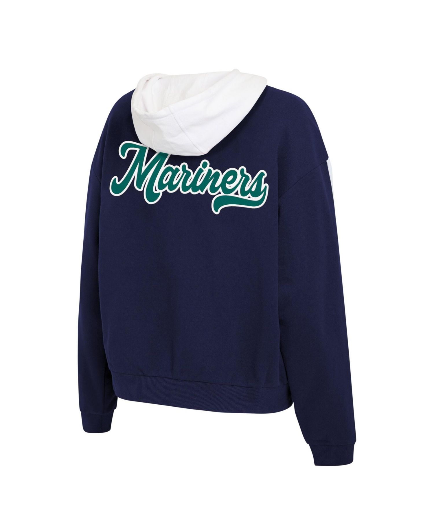 Women's Navy/White Seattle Mariners Color Blocked Full-Zip Hoodie