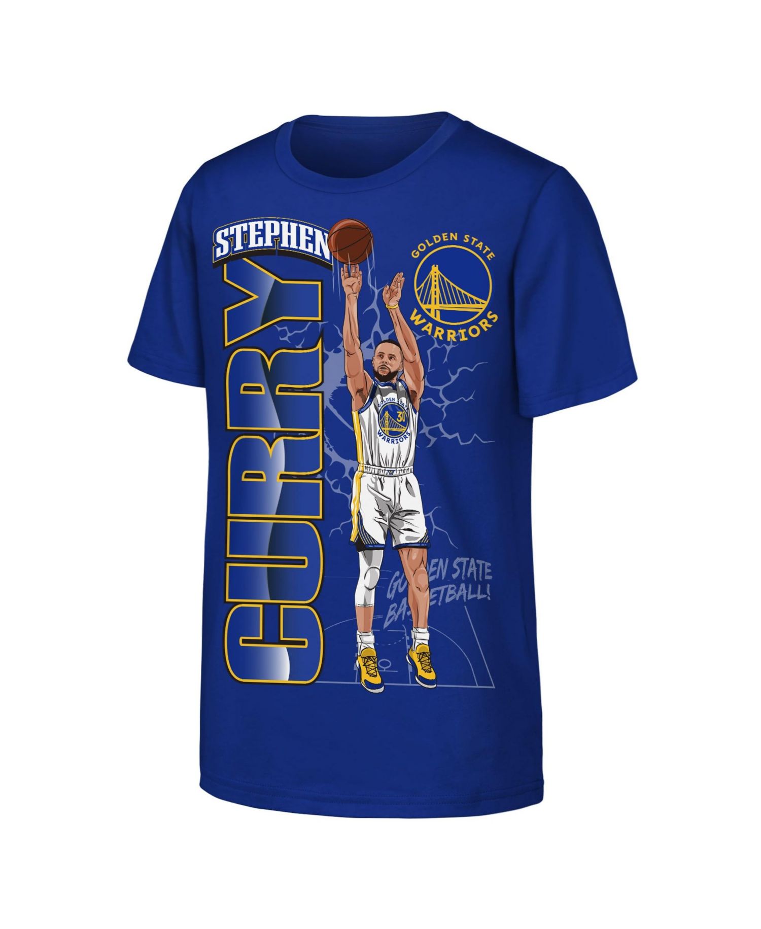 Big Boys and Girls Stephen Curry Royal Golden State Warriors Height T-Shirt