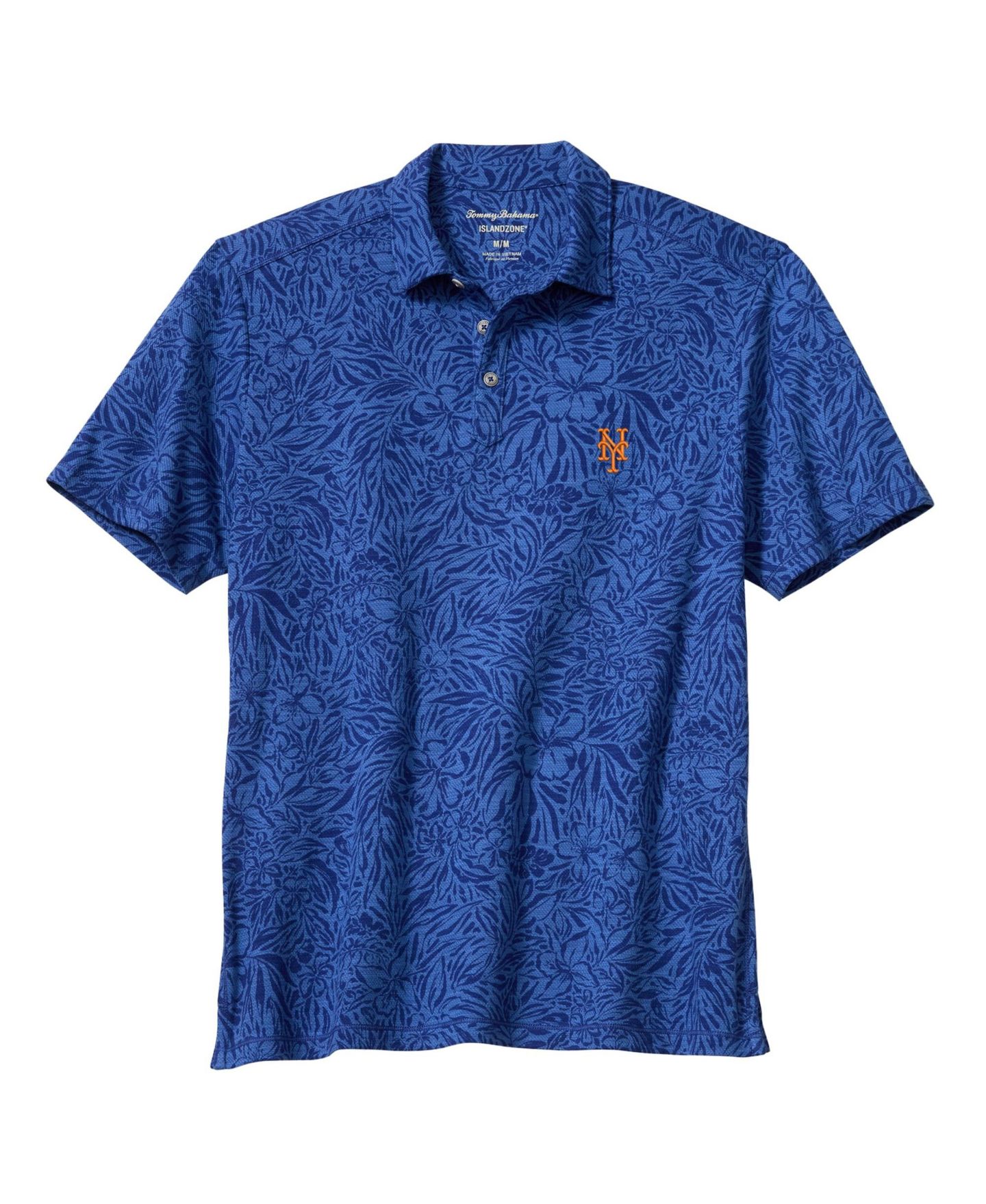 Мужское поло Tommy Bahama Royal New York Mets Wild Hibiscus Tri-Blend Island Zone Polo Shirt — фото 1