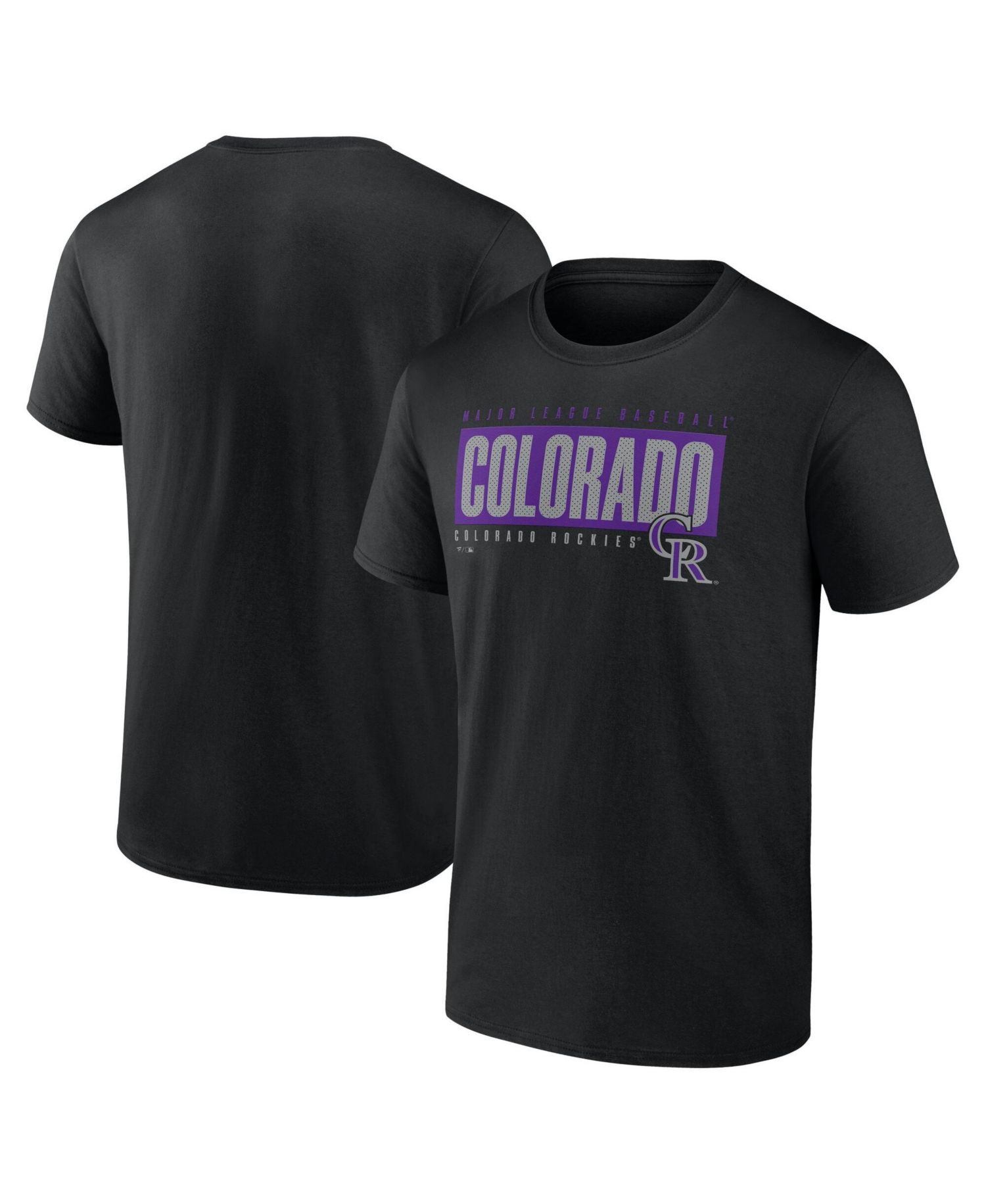 Men's Black Colorado Rockies Blocked Out T-Shirt