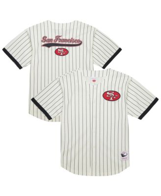 Men's Cream San Francisco 49ers Big Tall Heavyweight Mesh Button-Up Fashion Jersey