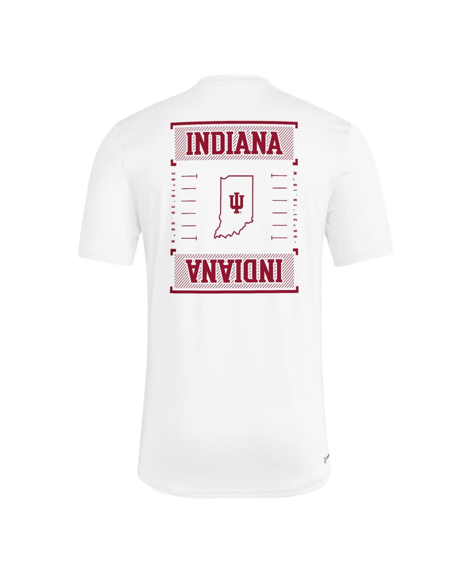 Men's White Indiana Hoosiers Locker Football Icon AEROREADY Pre-Game T-Shirt