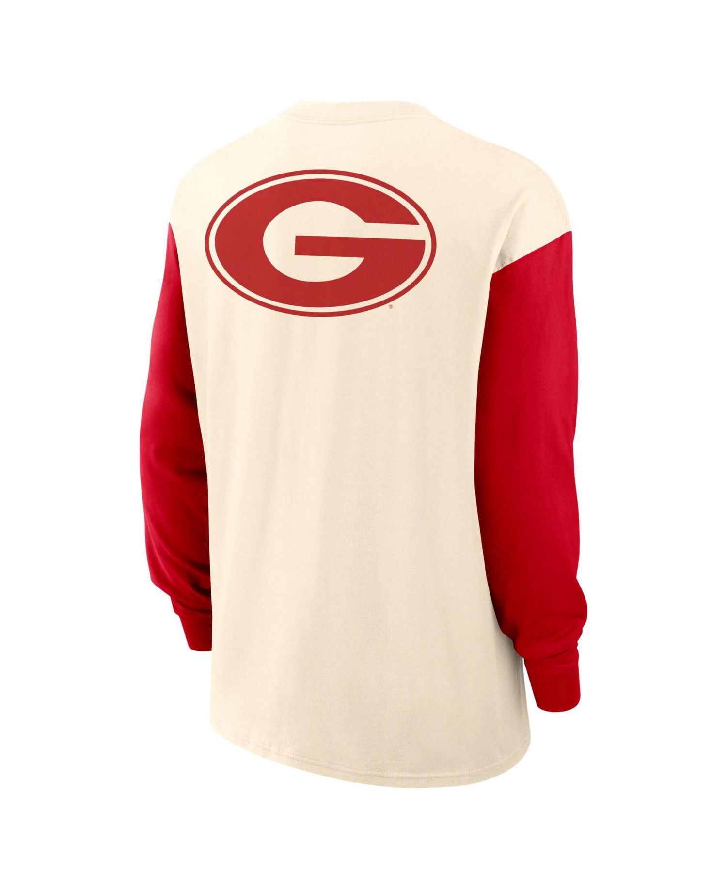 Men's Natural/Red Georgia Bulldogs Primetime Mantra Max90 Long Sleeve T-Shirt
