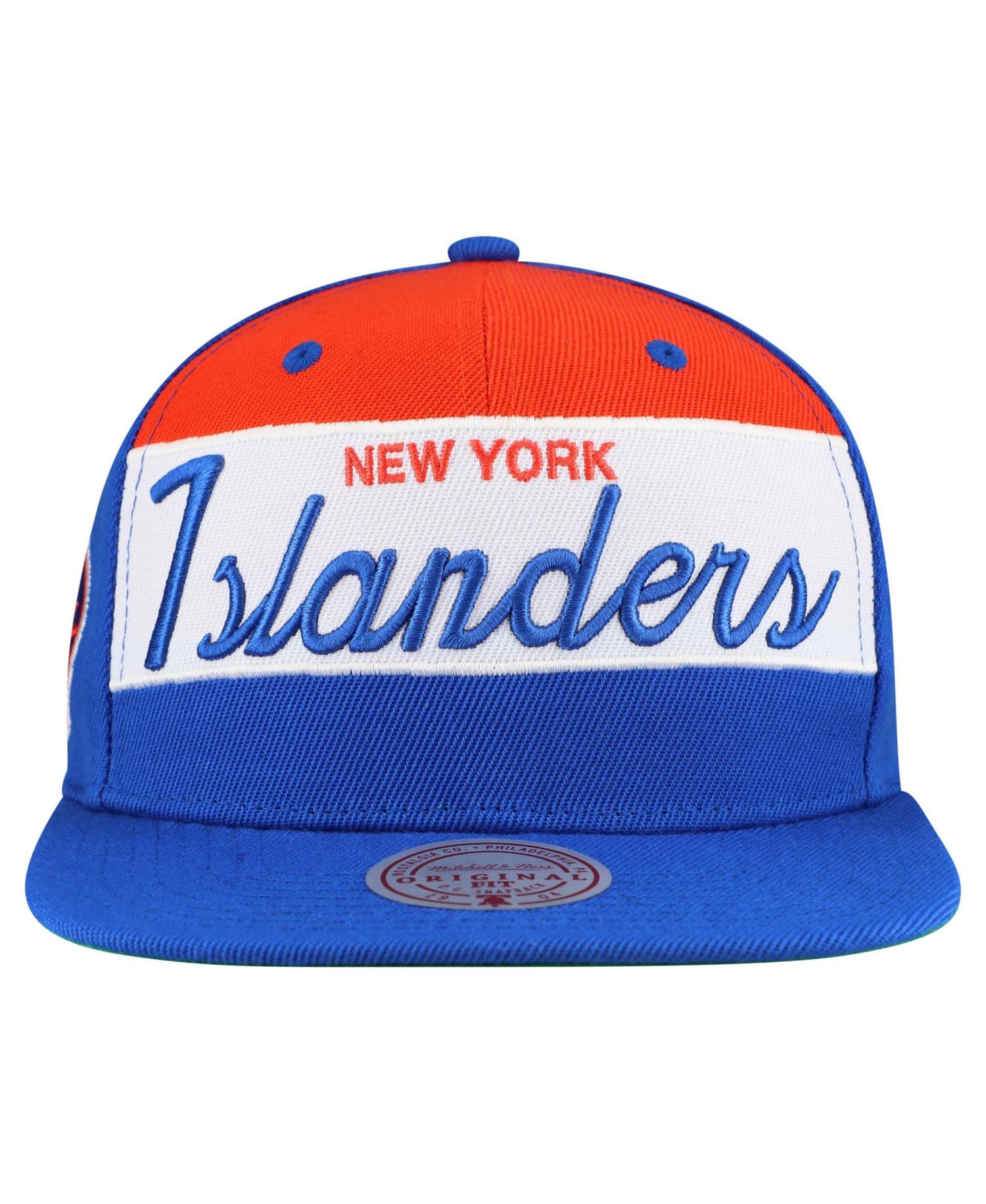 Men's Royal New York Islanders Retro Script Color block Snapback Hat