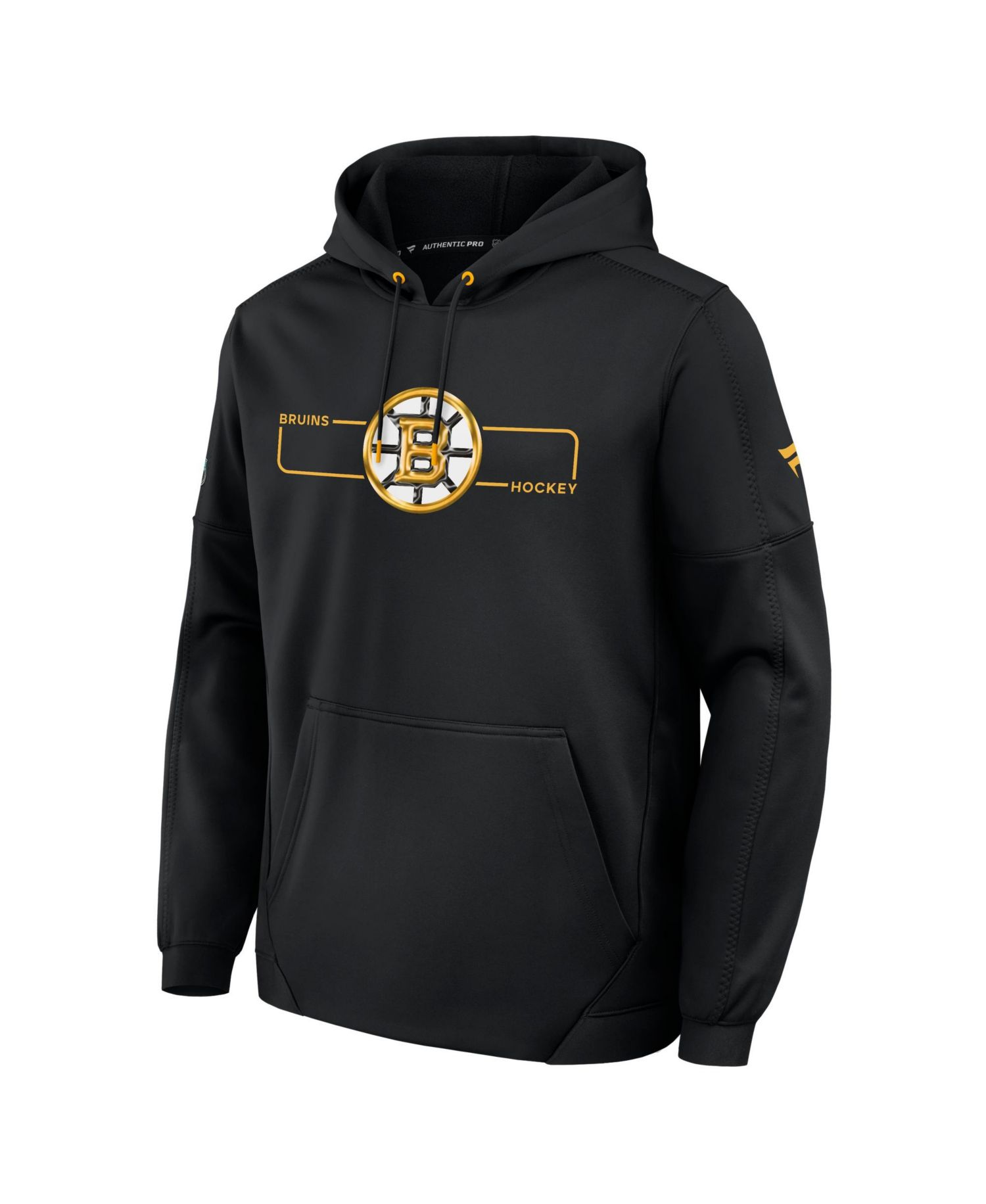 Men's Black Boston Bruins Authentic Pro Rink Fleece Pullover Hoodie