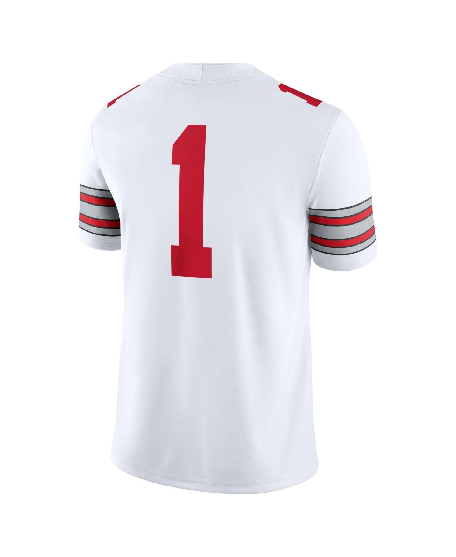 Men's 1 White Ohio State Buckeyes Road Game Football Jersey