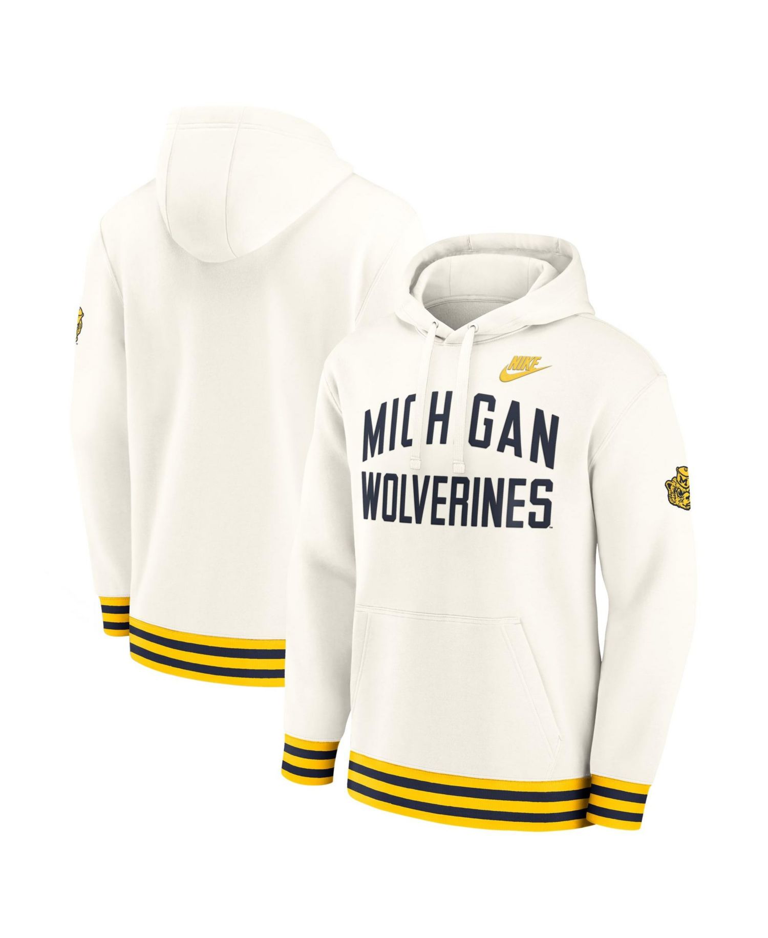 Men's Cream Michigan Wolverines Legacy Retro Pullover Hoodie