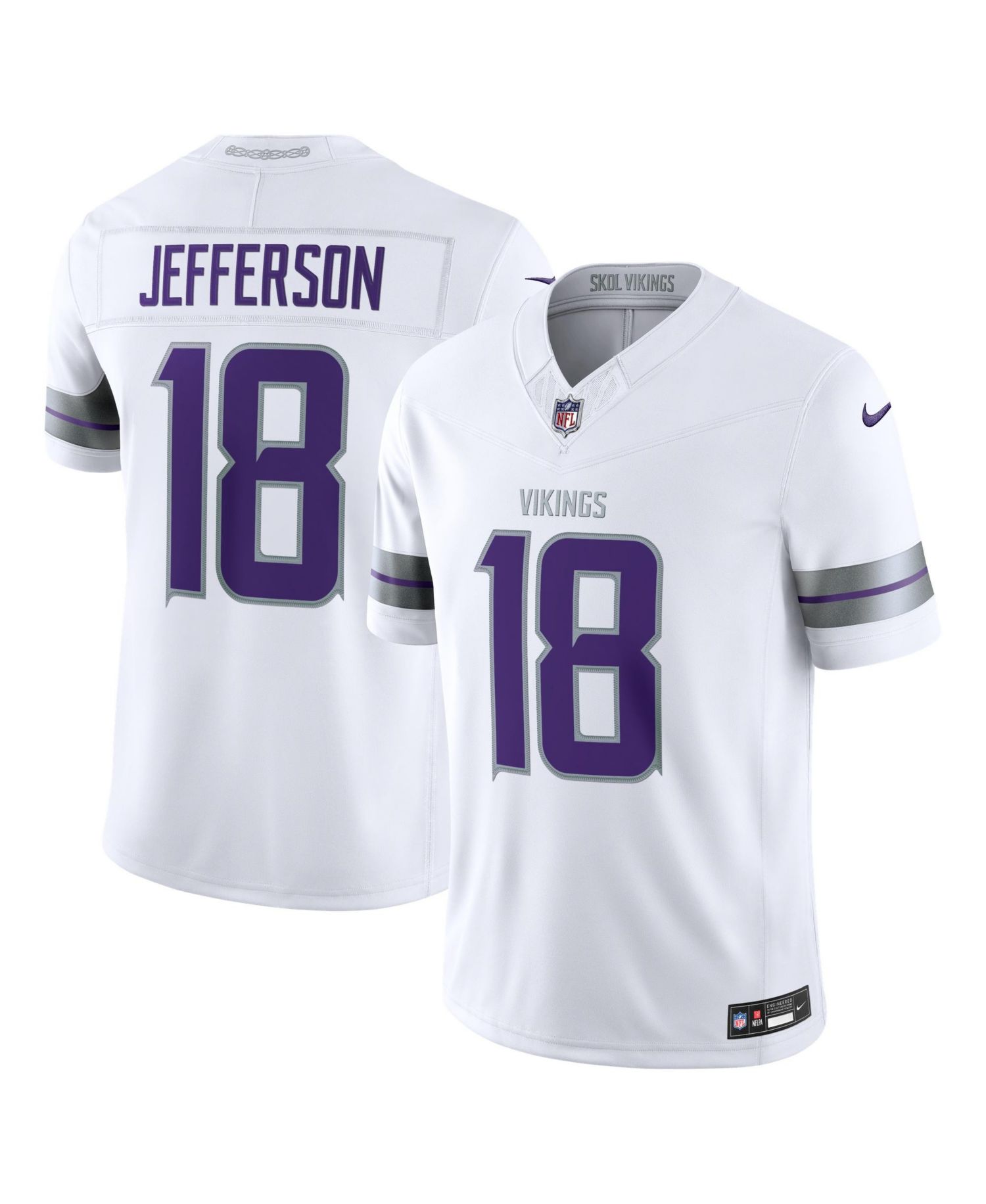 Men's Justin Jefferson White Minnesota Vikings Alternate Vapor F.U.S.E. Stitched Limited Jersey