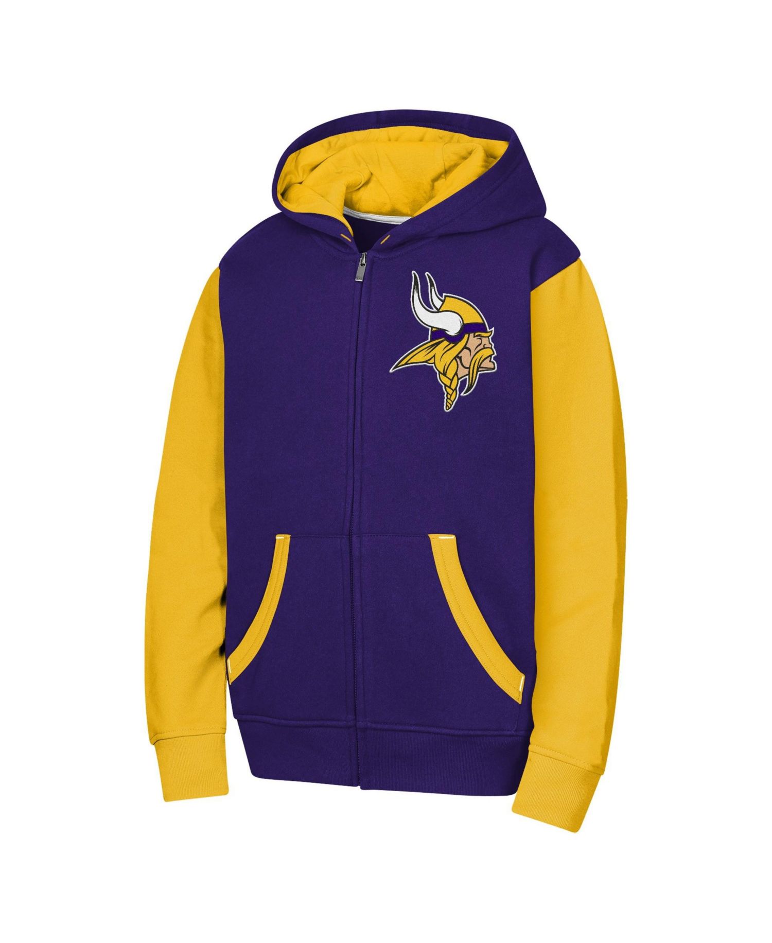 Big Boys and Girls Purple Minnesota Vikings Stadium Color block Full-Zip Hoodie