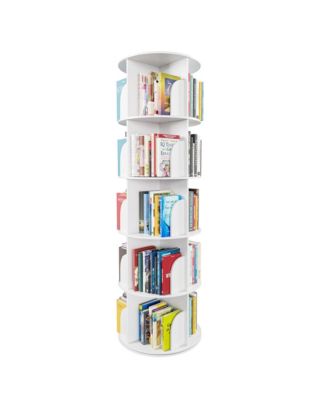 Rotating Bookshelf, Vertical 360degree(s) Spinning Shelf Organizer, Space-Saving Round Tower