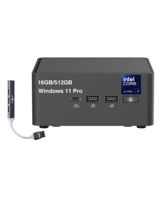 NUC 15 Pro Intel Ultra 7-255H 16GB DDR5 512GB SSD Mini Desktop and USB Hub, 2-Piece Set