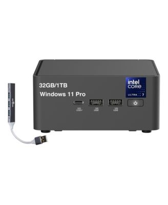 NUC 15 Pro Mini Desktop (Intel Ultra 7-255H, 16GB DDR5, 512GB PCIe SSD, Intel Arc 140T, Win 11 Pro) with USB Hub