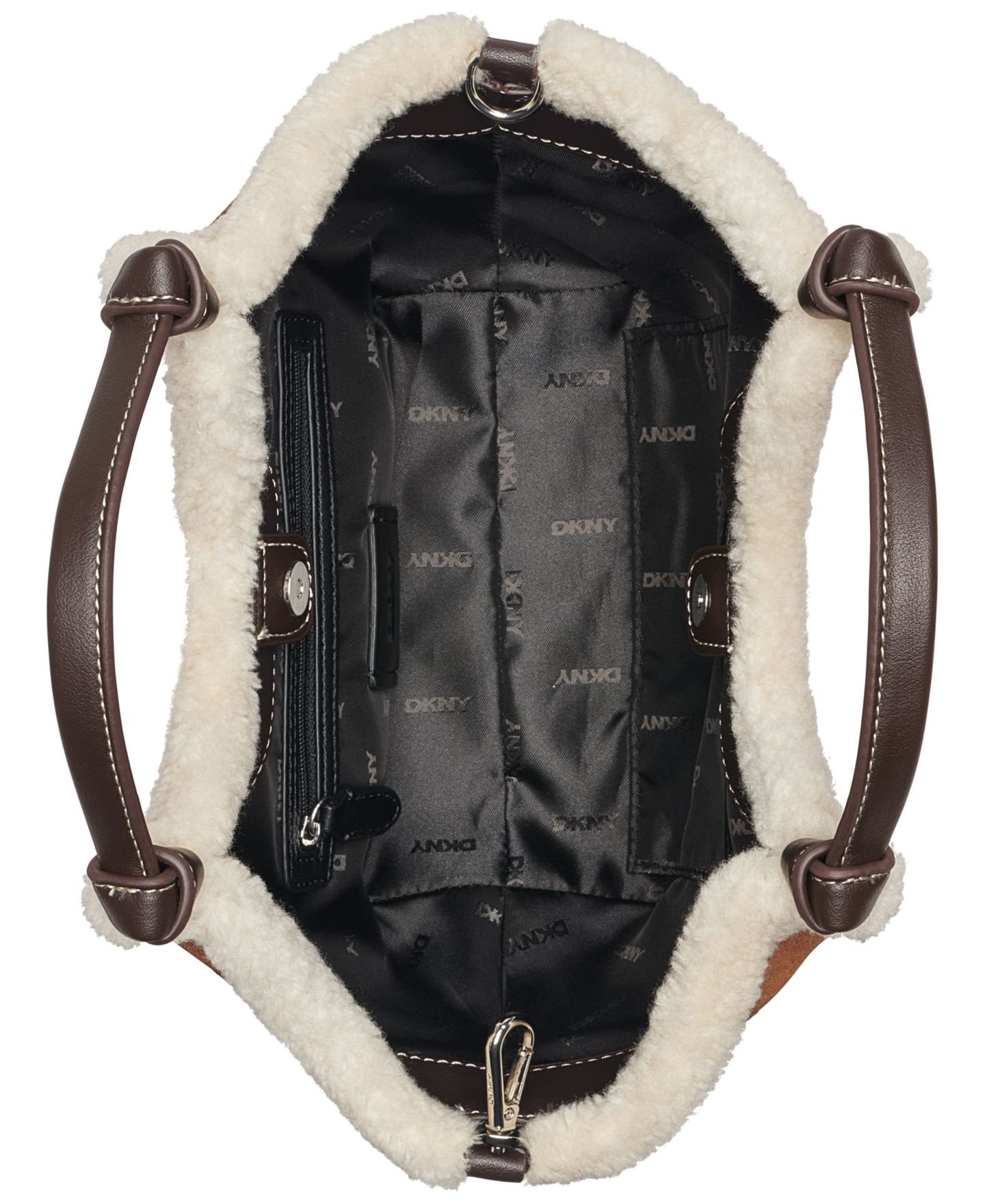 Женская сумка DKNY Paula Suede Small Crossbody Tote Handbag, цвет: Орех — фото 4
