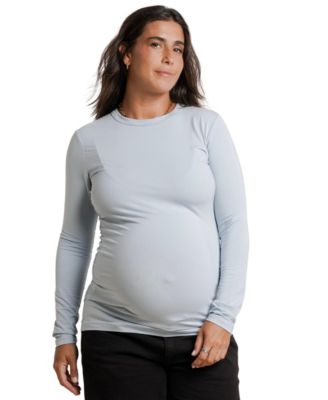 Maternity Liv Long-Sleeve Crewneck Slim-Fit T-Shirt