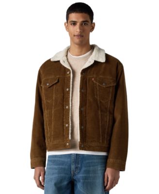 Men's Plaid Sherpa-Lined Regular-Fit Trucker Jacket
