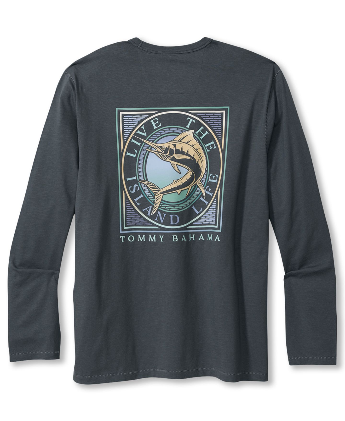 Мужская футболка Tommy Bahama In Reel Life Long-Sleeve Crewneck Regular-Fit, цвет: Turbulence — фото 3