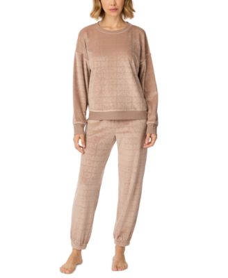 Women's Plush-Knit Long-Sleeve Top and Jogger Pants, 2-Piece Set