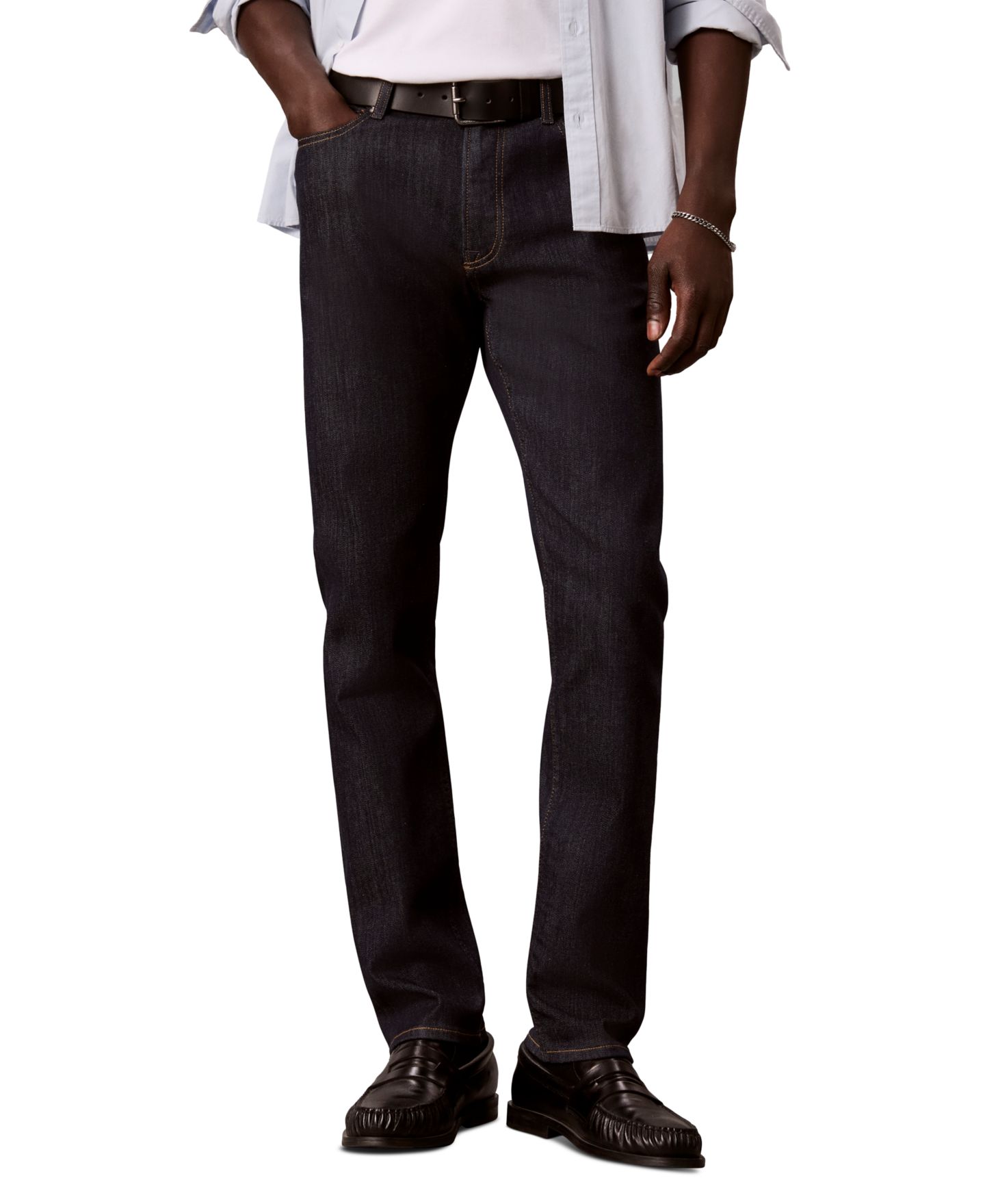Мужские джинсы Calvin Klein Slim-Fit Stretch Denim Jeans, цвет: Индиго — фото 1