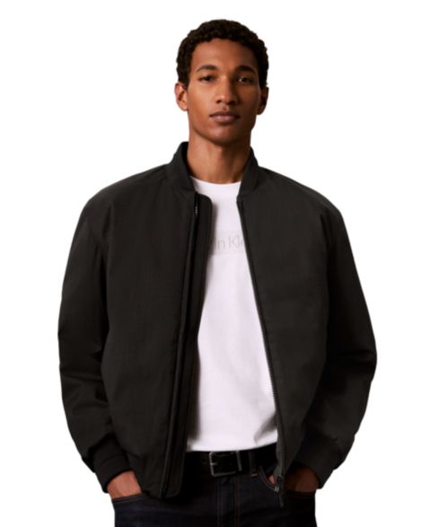 Мужская куртка Calvin Klein Classic-Fit Twill Bomber, цвет: Чёрный