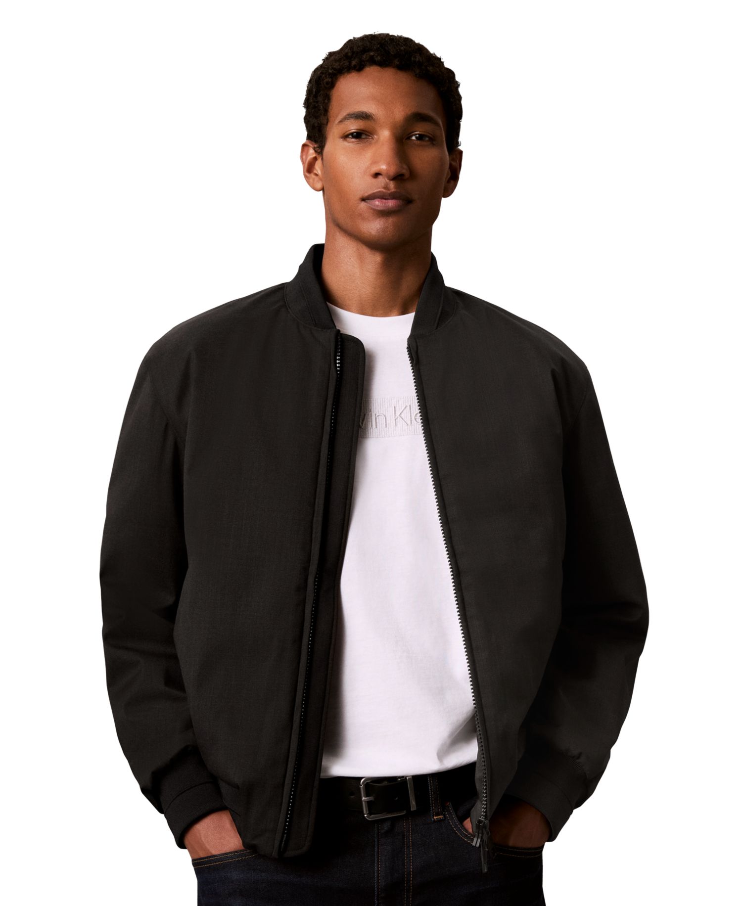 Men's Classic-Fit Twill Bomber Jacket