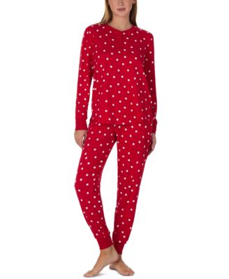 Women's Henley Long-Sleeve Brushed-Jersey Pajama Set