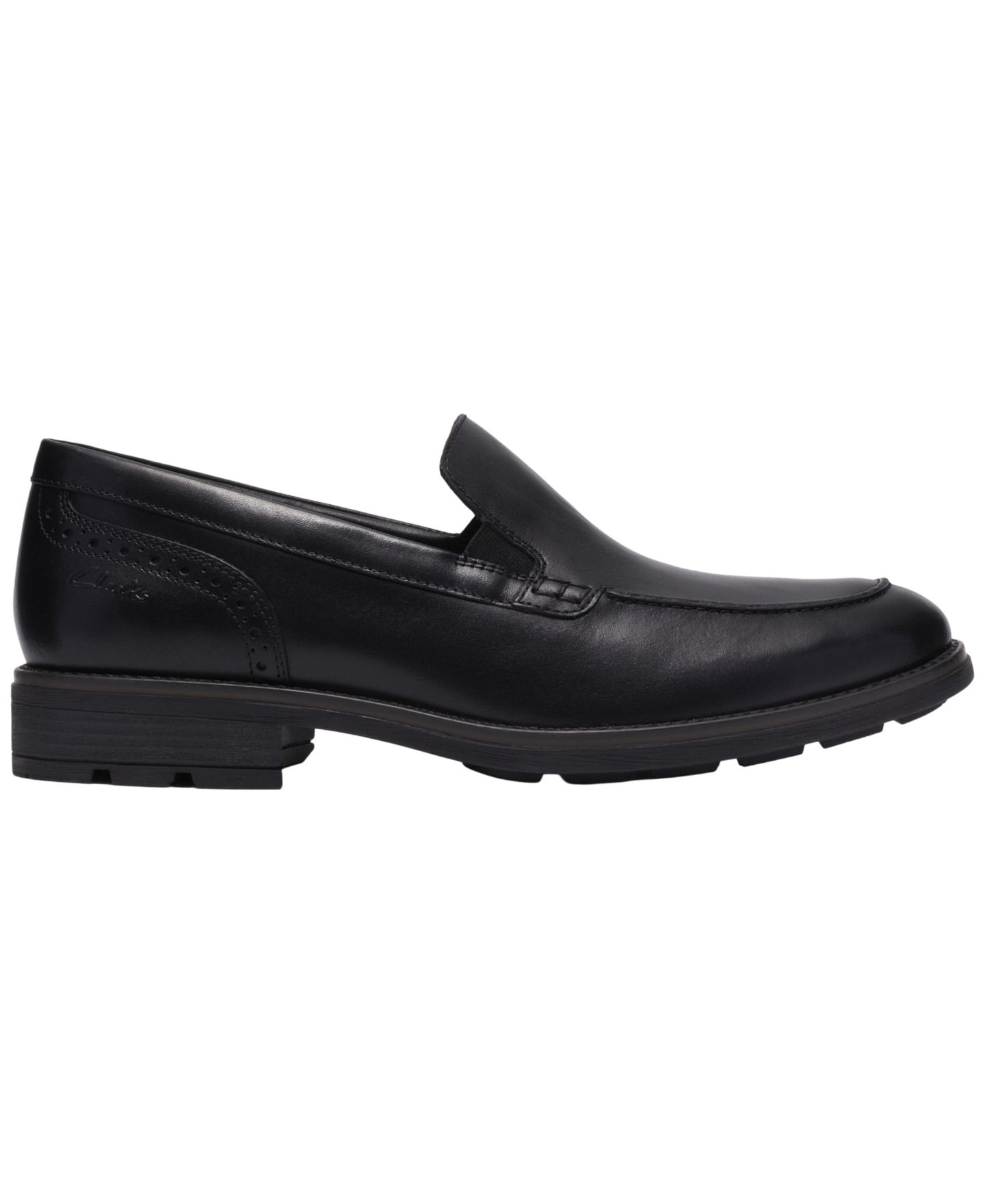 Мужские туфли Clarks Emmet Step Leather Round-Toe, цвет: Чёрный гладкий — фото 2
