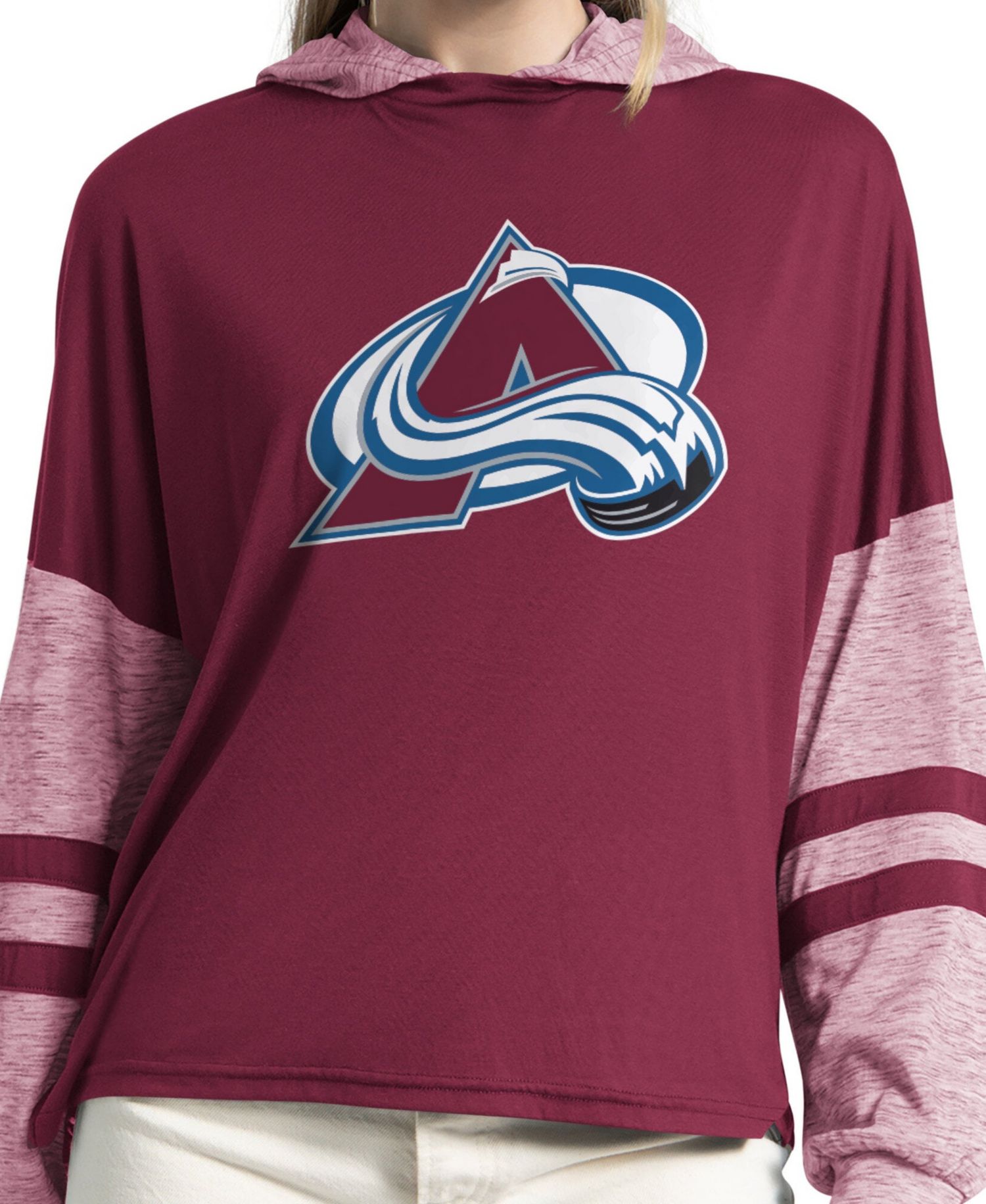 Women's Maroon Colorado Avalanche Fuel Up Long Sleeve Hooded T-Shirt